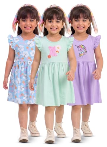 Girl's Cotton A-Line Knee-Length Dress
