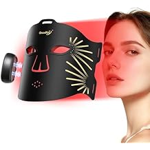 HSA FSA Gracekey Red Light Therapy for Face, 4-in-1 Colors LED Facial Light Therapy Mask, 2000mAh Rechargeable Light Therapy with Timer for Home Use