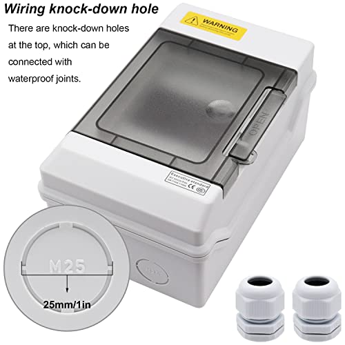 Weideer 4 Way Distribution Box Ip66 Outdoor Waterproof Junction Box With Pure Copper Terminal, Iron Guide Rail, Padlock And Waterproof Connector For Miniature Circuit Breakers, Outdoor Charging Piles #TOP3