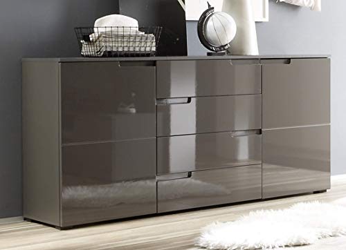 BEGA 2 türig Sideboard Spice mit 4 Schubkästen und Grifffräsung |In Lavafarben | 165 x 80 x 40 cm | 45-958-C7 - 45-958-C7 BEGA 2 türig Sideboard Spice mit 4 Schubkästen und Grifffräsung |In Lavafarben | 165 x 80 x 40 cm | 45-958-C7