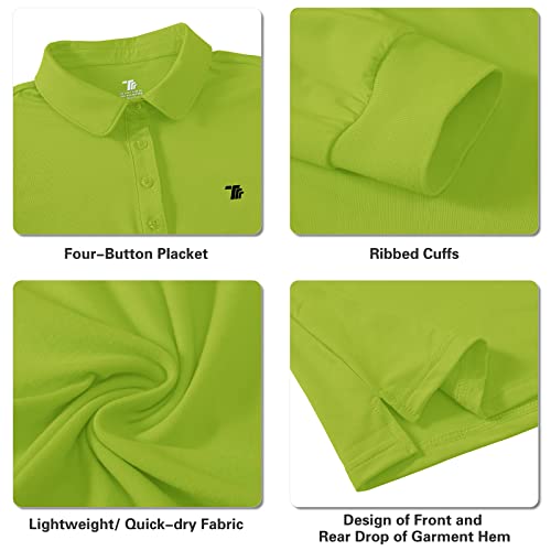 Mofiz Women's Cotton Golf Shirts Moisture Wicking Long Sleeve Polo Outdoor Sports Shirts Olive Green Small #TOP3