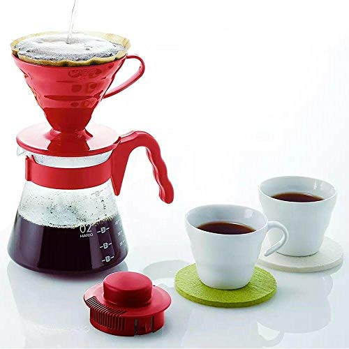Conjunto Kit Hario V60 Vermelho Kit V60 Vermelho