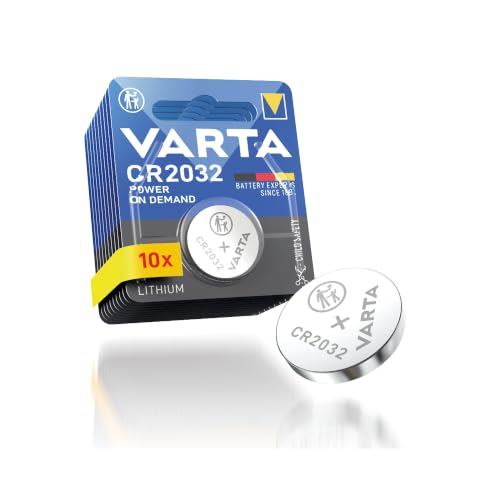 VARTA Batterien Knopfzelle CR2032, 10 Stück, Power on Demand, Lithium, 3 V