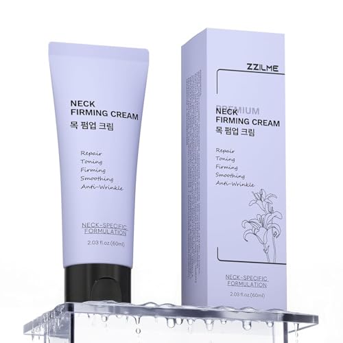 ZZILME Premium Neck Creams For Tightening and Firming – Lifting Treatment for Décolleté and Chest, Anti-Aging Neck Cream Reduces Fine Lines and Sagging, Gift for Women & Men, 2.03 Fl Oz