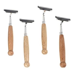 Safety Shaving Razor Reusable Razor with Long Natural Bamboo Handle Bamboo Safety Razor for Men Women 4pcs