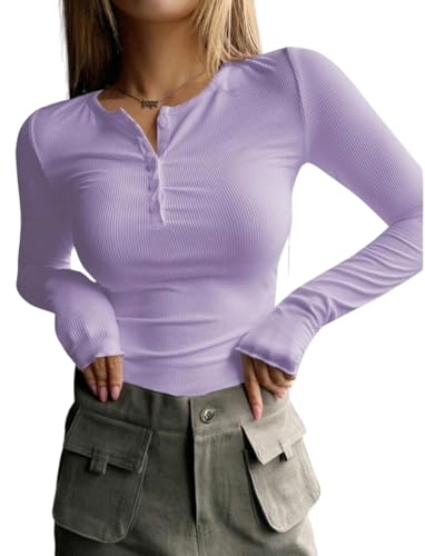 Image of Casual Regular Sleeves Solid Women Tops Henley Neck Top