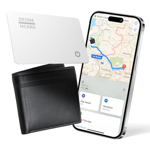 Image of Wallet Tracker Card, Wallet Tracker Compatible with Apple Find My (iOS Only), Ultra Thin GPS Item Finder, Tracking for Luggage Tag, Lost Item Alert Feature, 90-100db Loud Sound, Waterproof, White