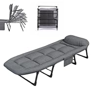 MAGIC SELECT Hängematte Campingbett.Gepolstertes Campingbett. Klappbares Campingbett. Feldbett. Reisebett mit Kissen, Tasche. Baumwolle und Leinen. Carbon-Ansatz (200 x 63 cm).
