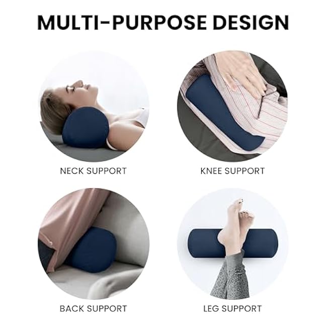 Utopia Bedding Bolster Pillows Insert (Pack of 2, Navy) - 6 x 16 Inches Bed and Couch Pillows - Indoor Decorative Pillows