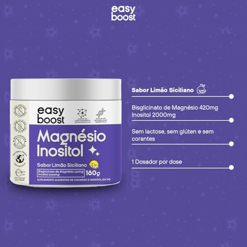 Magnésio Inositol Easy Boost Quelato Limão Siciliano 180g