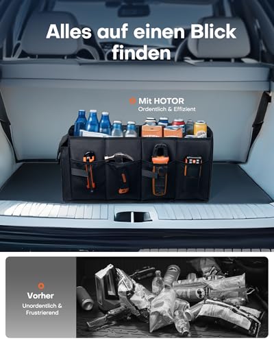 HOTOR Kofferraum-Organizer – faltbare Auto-Faltbox mit 2 Fächern – Bild 7