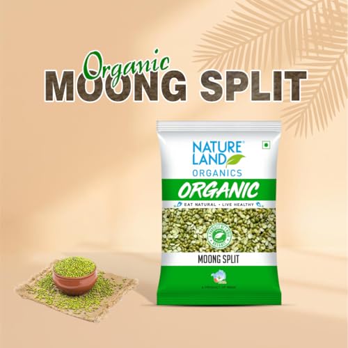 Image of Natureland Organics Moong Chilka /Split 1 Kg - Organic Healthy Pulses (Pack of 2)