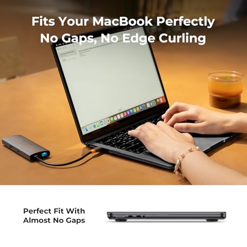 Image of EooCoo Case Compatible with MacBook Pro 14 inch M5 2026-2021 M4 M3 M2 M1 Pro /Max Chip, Hard Shell Cases with Keyboard Cover, Screen Protector - Crystal Black