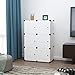 C&AHOME Cube Storage Organizer with Doors, 6-Cube Plastic Closet Cabinet, Modular Bookcase Units, Ideal for Bedroom, Living Room, 36.6