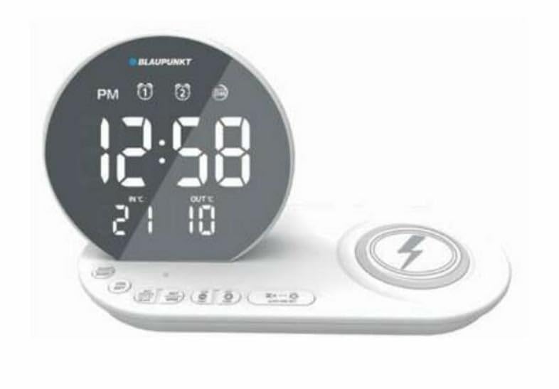 BLAUPUNKT RADIO DESPERTADOR FM/ALARM/USB CON CARGA INALÁMBRICA CR85WH CHARGE