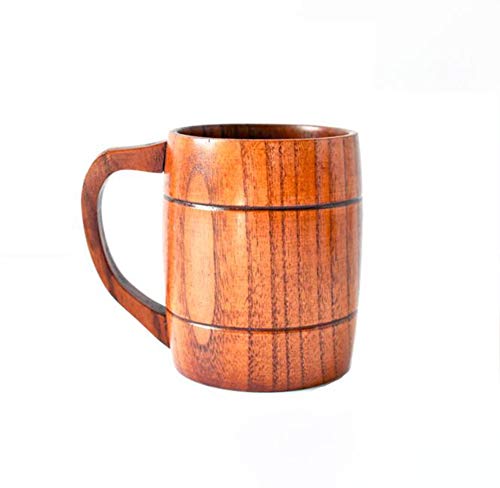 Taza de madera natural de estilo clásico para brindar en fiestas y cenas rústicas 2