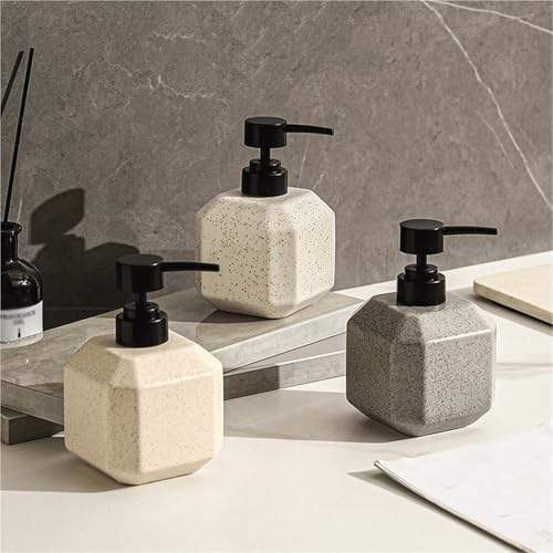 Distributeurs de savon en céramique style wabi-sabi jaune maison - 7