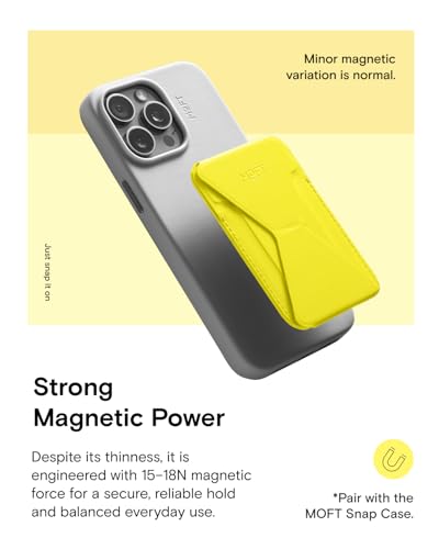 Image of MOFT Magnetic Wallet Stand Compatible with iPhone 17 /16 /15 /14 /13 /12 Series, Angle Adjustment & Magsafe Compatible MOVAS Phone Stand,Neon