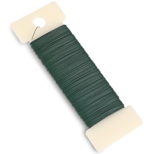 Blumendraht Grün Ø 0,35 mm x 50 m Draht zum Dekorieren Schmuck-Häkeldraht Basteldraht DIY Weich Wickeldraht für Schmuckherstellung Blumenstrauß Stängelwickel