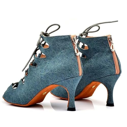 Chaussures de danse pour femmes bleues sandales tango jazz 41