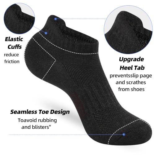 Image of ATBITER Women's Ankle Socks Cushioned Running Athletic No Show Socks-6Pairs | Ladies Low Cut Short Workout Gym Socks With Tab Non Slip for Yoga Pilates Casual Dress Flats Sneaker Shoe Size 6-8 /8-10 /10-12