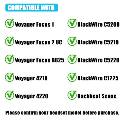 Replacement Ear Pads for Plantronics Voyager Focus UC B825 Binaural, BLACKWIRE 5220 5210 7225, Voyager Focus 2 UC USB-A Headset, Headset Ear Cushions Cups Cover miniatura 4