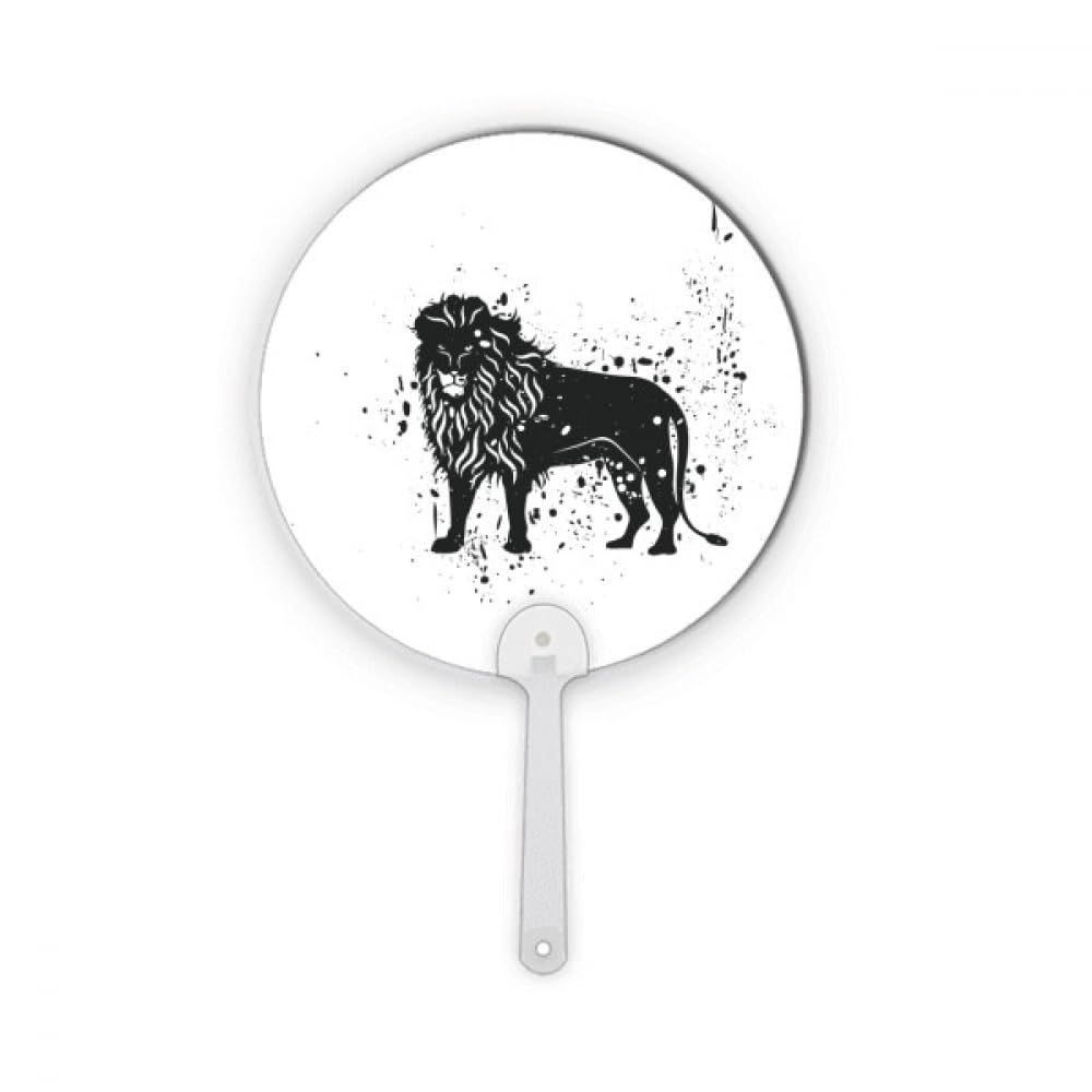 Éventail mexicain lion artisanal bicolore rond de haute finition