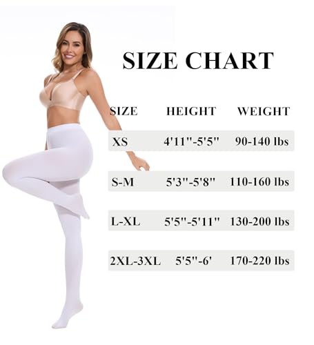 Image of DUCMODA Womens 80 Denier Opaque Tights, Women's Soft Solid Color Footed Pantyhose, High Waist Stocking with 30+ Colors