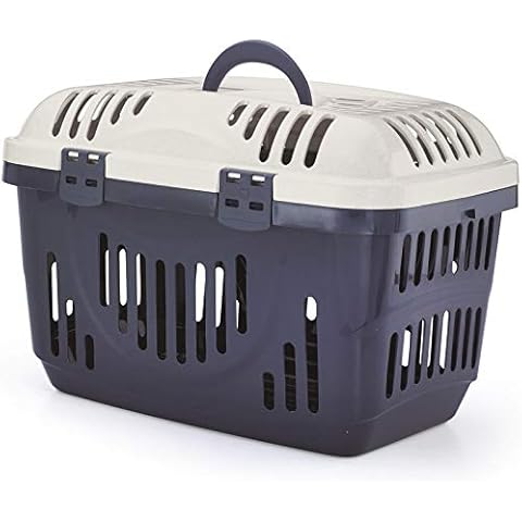 Grey & Cream Lid Pet Dog Puppy Cat Carriers Basket Bag Cage Portable Travel Kennel Training Box Cover