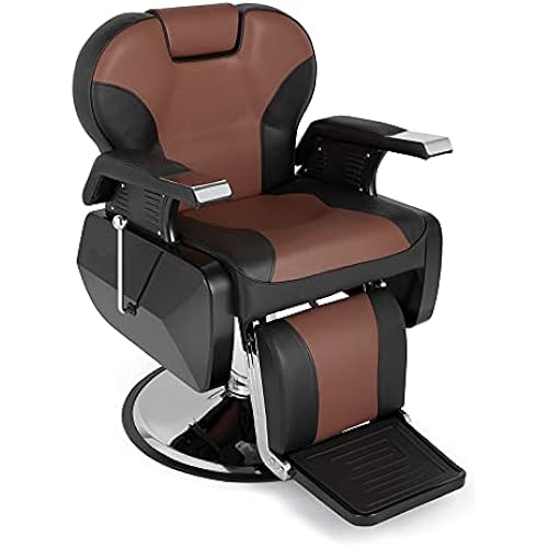 OmySalon All Purpose Hydraulic Barber Chair Heavy Duty, Recline Salon Chair for Hair Stylist Tattoo, Beauty Styling Shampoo Equipment Red & Black