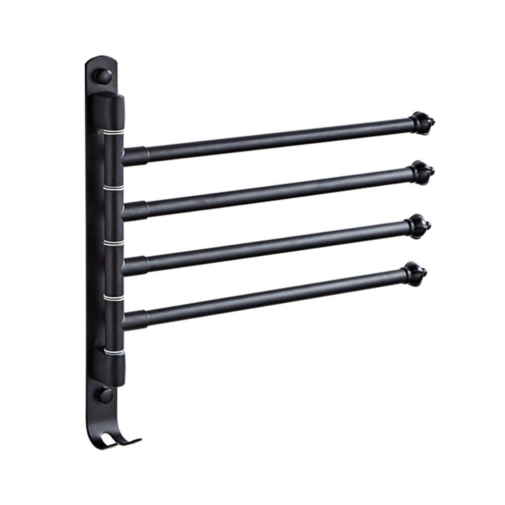 Porte-serviettes mural acier inoxydable pivotant 4 barres pliantes salle de bain