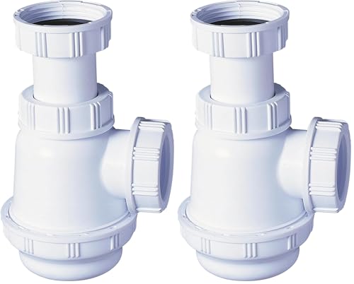 Wirquin 30723130 Siphon de lavabo et lave-mains à culot court, blanc (Lot de 2)