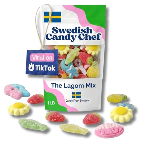 Swedish Candy Chef Lagom Mix - Swedish Gummy Candies - Variety Pack - Chewy and Foamy - Hand Packed in Sweden (1 LB)