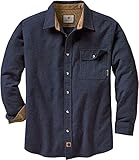 Legendary Whitetails Men's Standard Buck Camp Flannel Shirt, Navy Heather, X-Large