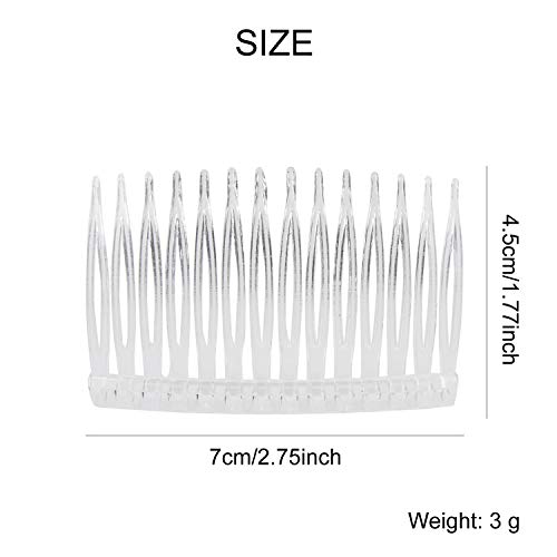 Lawie FSP0663 20 Pack Clear Small Plastic Hair Side Comb thumb #4