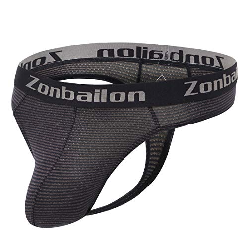 ZONBAILON Mens Thongs Underwear Showing Butt Hot Male Tong Bulk A-Thong Man Fashion Sexy G-String T-Back