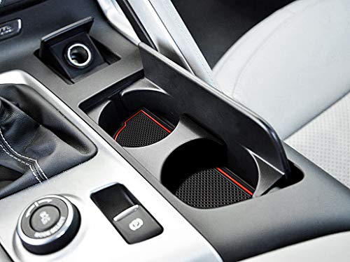 auovo Anti dust Mats for Chevy Corvette C7 2014-2019 Interior Accessories Custom Fit Door Pocket Liners Cup Holder Pads Console Mats(6pcs Set) (red)