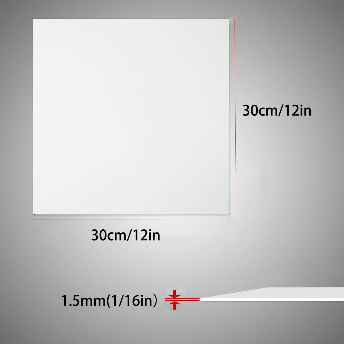 Feuille acrylique en méthacrylate blanc 1.5mm Feuille plastique rigide blanche pour le bricolage, l'affichage (4 pièces 30 * 30cm)