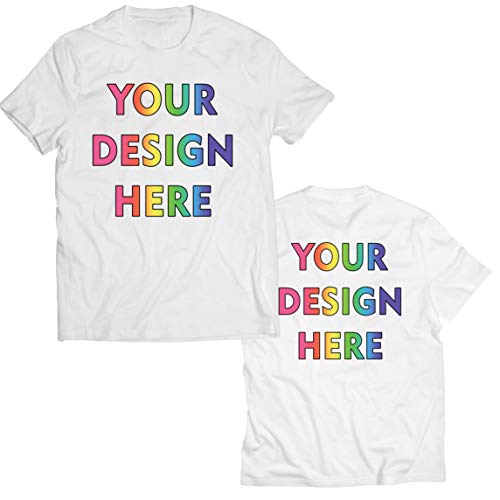 lepni.me Camisetas Hombre Impresi�n Personalizada de 2 Caras en el Frente y en la Parte Posterior, Texto Personalizado o Dise�o de su Propia Imagen (Small Blanco Multicolor)