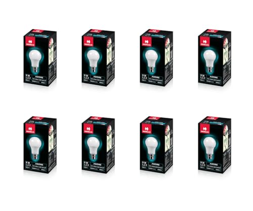 Image of Havells 9w LED Bulb for Home & Office |B22 LED Bulb Base |Cool Day White Light (6500K) |4Kv Surge Protection |High Voltage Protection |Eco Friendly Energy Efficient | Pack of 8