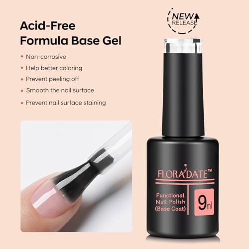 Base Coat Clear No-Wipe 9ml UV/LED Gel Nail Polish miniatura 2