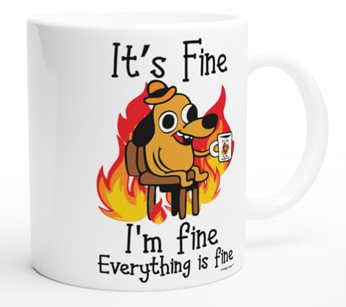 It's Fine Funny Coffee Mug, Funny Gifts for Women and Men. 11oz Coffe Cup (White) - Image 7