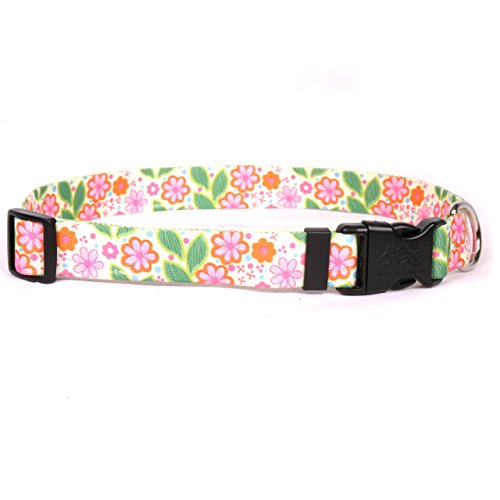 Yellow Dog Design Flower Patch Dog Collar Fits Neck 14 to 20