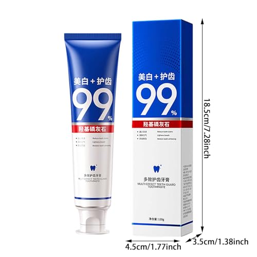 Hydroxyapatite Toothpaste, Hydroxylapatit Zahnpasta,Schutz des Zahnschmelzes Stärkung der Zähne, Fluoridfreie Zahnschmelzreparatur Linderung von Zahnempfindlichkeit (Blue, 5x19x4cm) – Bild 7