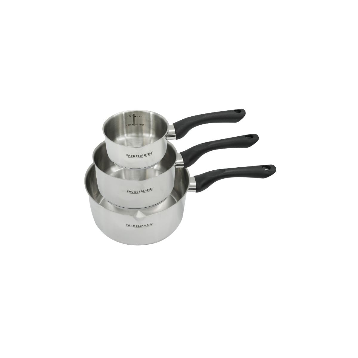 Fackelmann Batterie 3 casseroles inox 12/16/20 cm