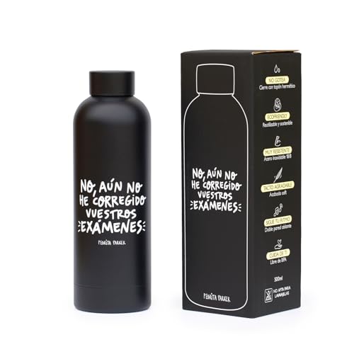 Botella agua acero inoxidable, sin BPA, reutilizable, Botella termo...