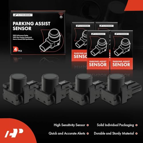 Image of A-Premium 4-PC Rear PDC Car Bumper Reverse Backup Parking Assist Sensor Compatible with Select Toyota Models - Tundra 2007-2013, FJ Cruiser 2011-2014, Replace# 89341-33130, 89341-06010