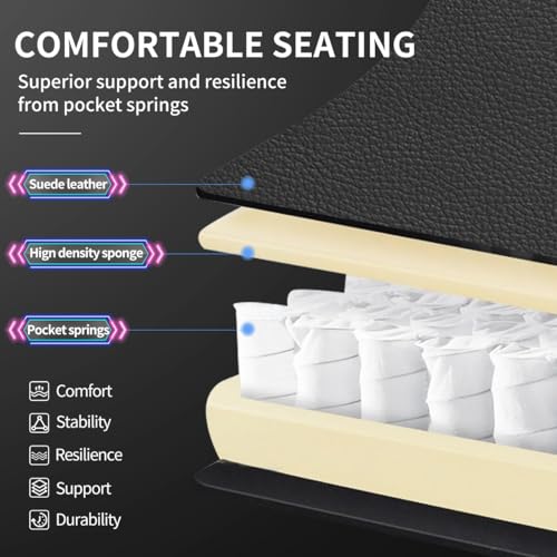 Gaming Chairs for Adults Tall and Kids，Lumbar Support,LED Lights，High Back Reclining Computer Chair with Headrest (Black+Blue)