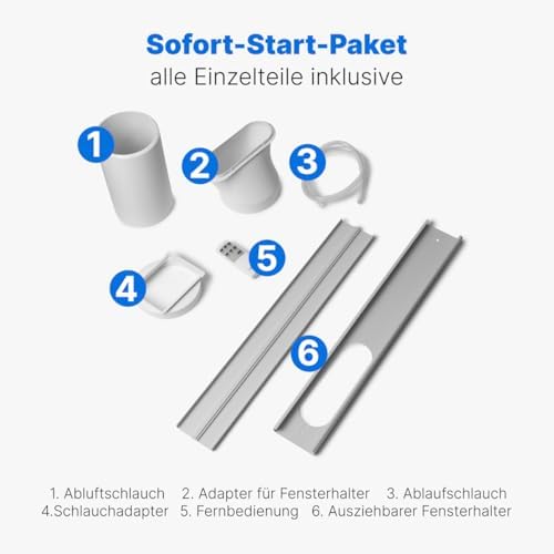 Bild 2 - Clatronic® Klimaanlage | mobiles Klimagerät | für Räume bis ca. 28qm | Kühlen, Entfeuchten, Ventilieren | mobiles Klimagerät leise | 7.000 BTU | Klimaanlage mobil | mit Timer | CL 3831