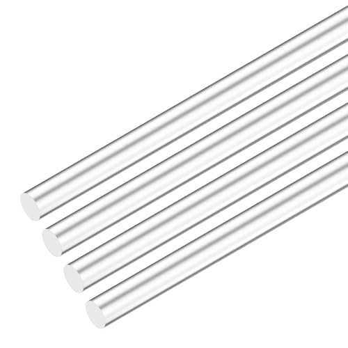 Image of M METERXITY 4-Pack Acrylic Round Rods, 11.8 x 0.47 Inch / 300 x 12 mm Clear Acrylic Dowel Rods Sticks Plastic Sticks Strip for DIY Crafts Lighting Gardening Decorations